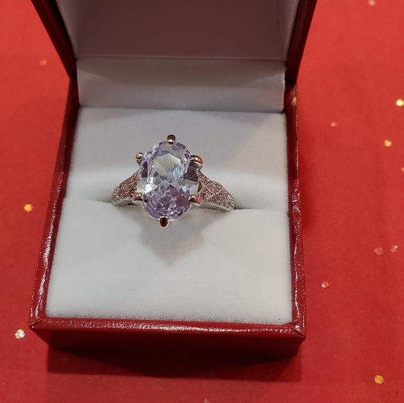 Silver Pear cut ring size 8 - Picture 4 of 7